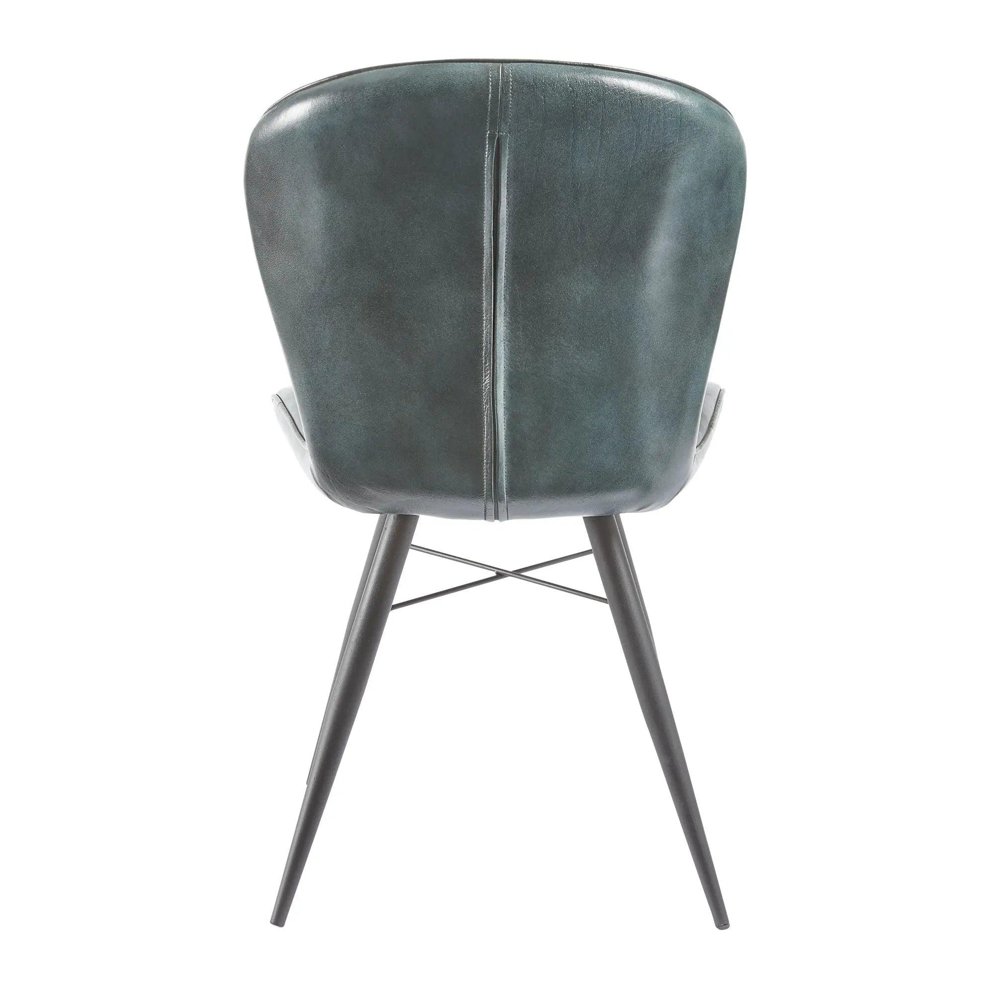 LENA SIDE CHAIR - GENUINE LEATHER - PECAN BROWN - Yumen Furniture