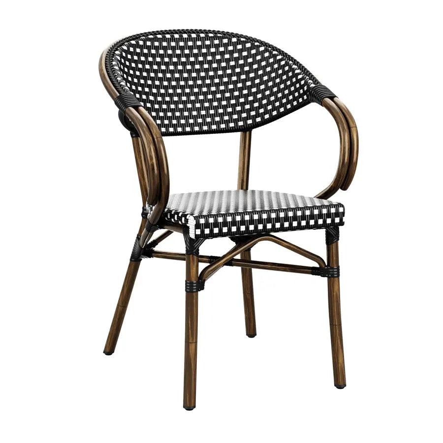 PANDA BISTRO ARM CHAIR - BLACK & GOLD - Yumen Furniture